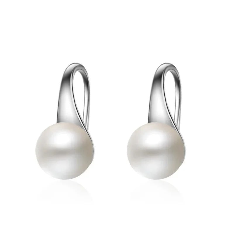 Elegant Freshwater Pearl Earrings – 925 Sterling Silver Needle Round Pearl Studs for Women, Classic Jewelry Gift
