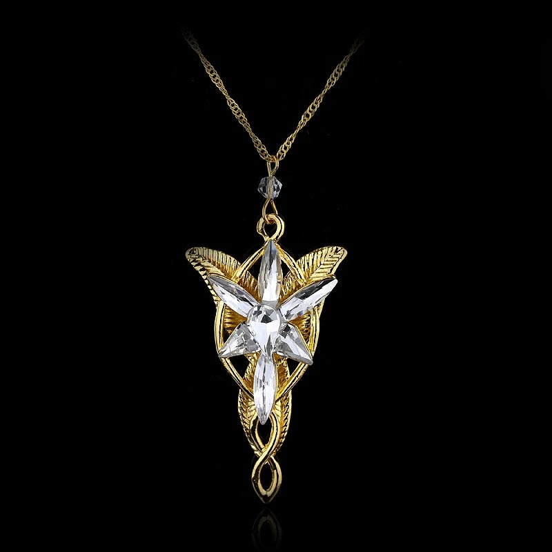 Lord Rings Necklace The Elves Princess Fashion Crystal Cubic Zirconia Stone Pendant For Women Wedding Gifts