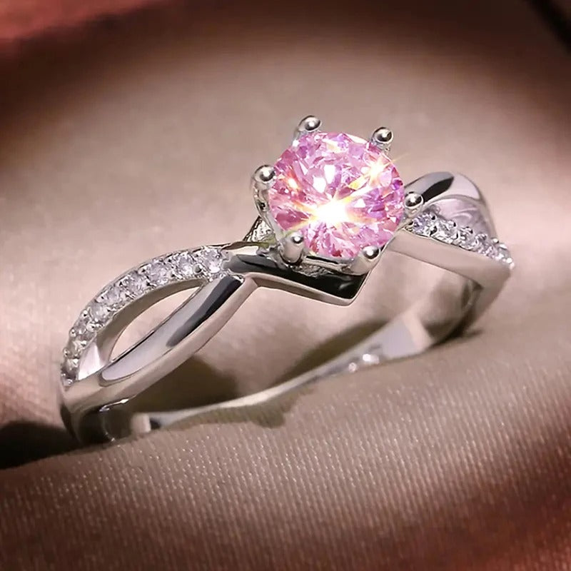 Trendy 6 Claws Zirconia Stone Rings for Women Fashion Silver Color Proposal Band Accessories Gorgeous Bridal Jewelry
