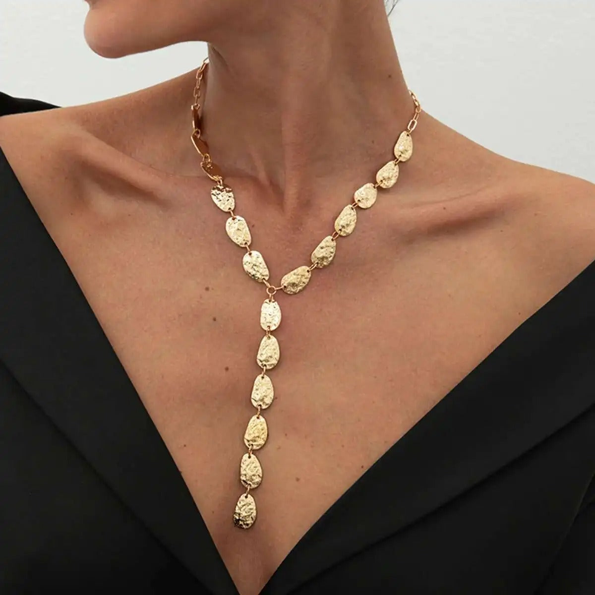 Vintage Irregular Baroque Y-shaped Necklace Women 2025 Simple Geometric Pendant Necklace Daily Jewelry Accessories