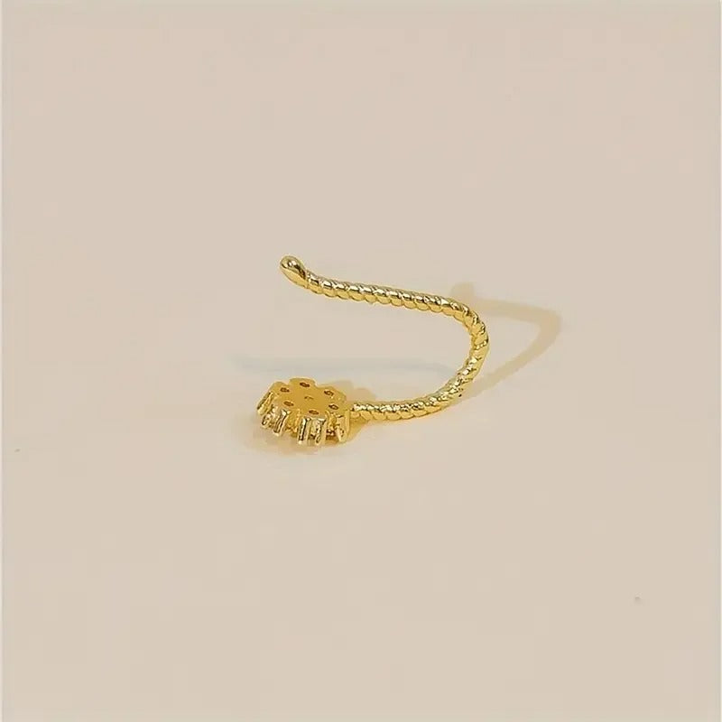 herry Blossom Design Synthetic Zirconia Nose Clip Style