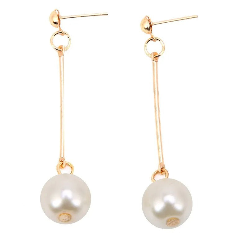 Long Tassel Simulated Pearl Drop Earrings for Women Gift Jewelry OL Gold Color Pendientes