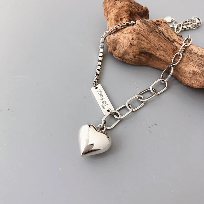 Silver Love Anklet Fashion Simple Charm Women's Anklet Birthday Gift for Friends Exquisite Jewelry