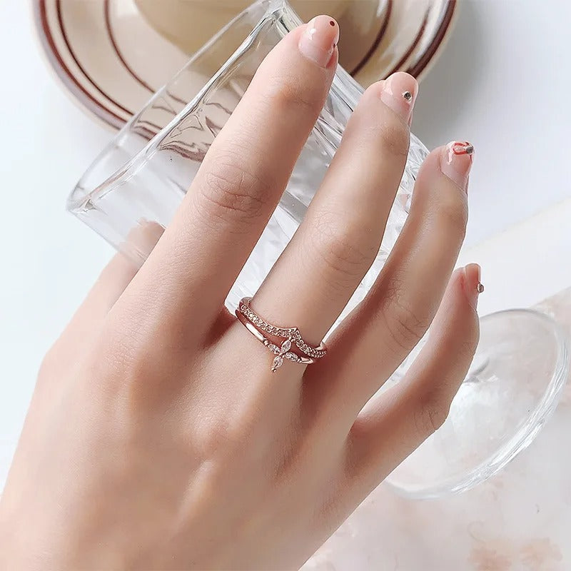 925 Sterling Silver Flower Zircon Wedding Rings For Women Couple Elegant Luxury Jewelry Wedding Argent 925 Jewelry