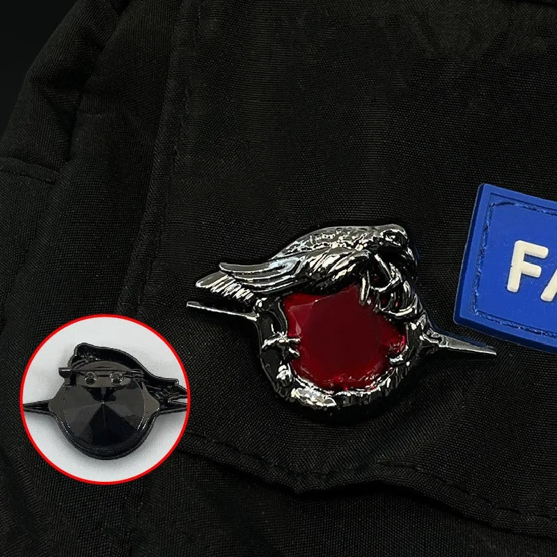 Love And Deepspace Sylus Brooch Cosplay Black Crow Badge Pendant Alloy Corsage Pin Jewelry Clothes Backpack Accessory