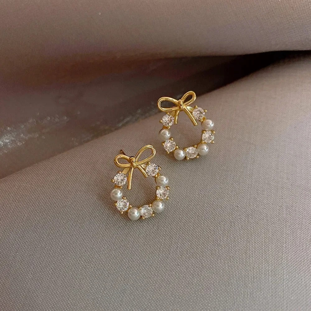 Small Bow Stud Earrings – Trendy Short Earrings for Women