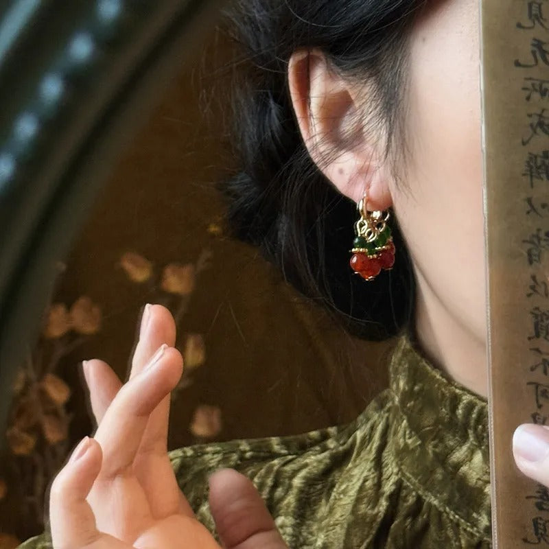 Vintage Green Red Bead Tassel Dangle Earrings For Women Creative New Statement Ethnic New Jewelry Wholesale