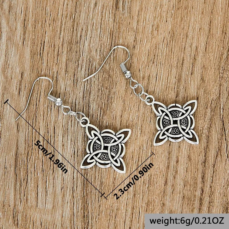 Vintage Witch Knot Earrings Magic Knot Symbol Earring for Men Women Celtic Knot Jewelry Gifts