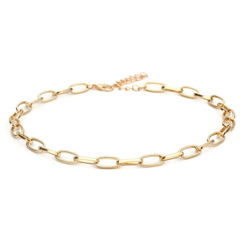 Short Punk Gold Color Big Chains Necklaces Gothic Jewelry Women Pendant Choker Necklace Girl Valentine's Day Gift
