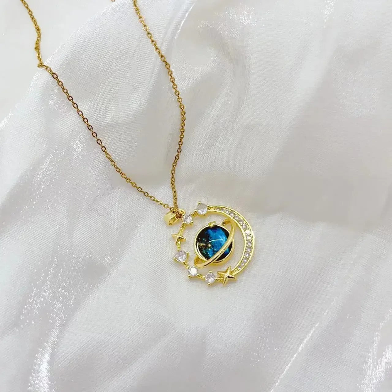 Delicate Starry Pendant Necklace for Women – Micro Inlaid Zircon Luxury Collares Jewelry Gift