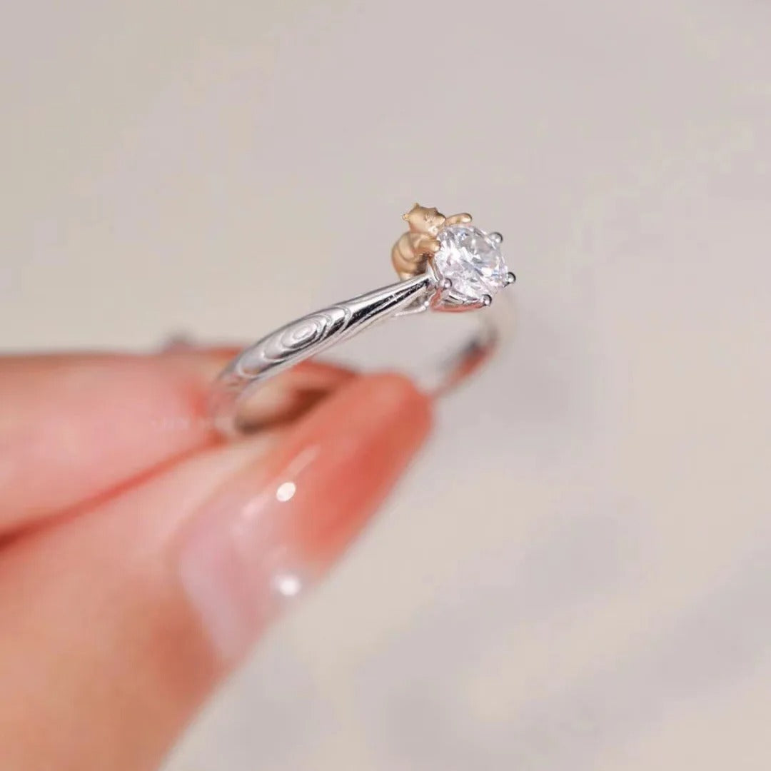 Cartoon Character Winnie The Pooh Crystal Rings Adjustable Copper Ring Fashion Students Anime Peripheral Birthday Accessories