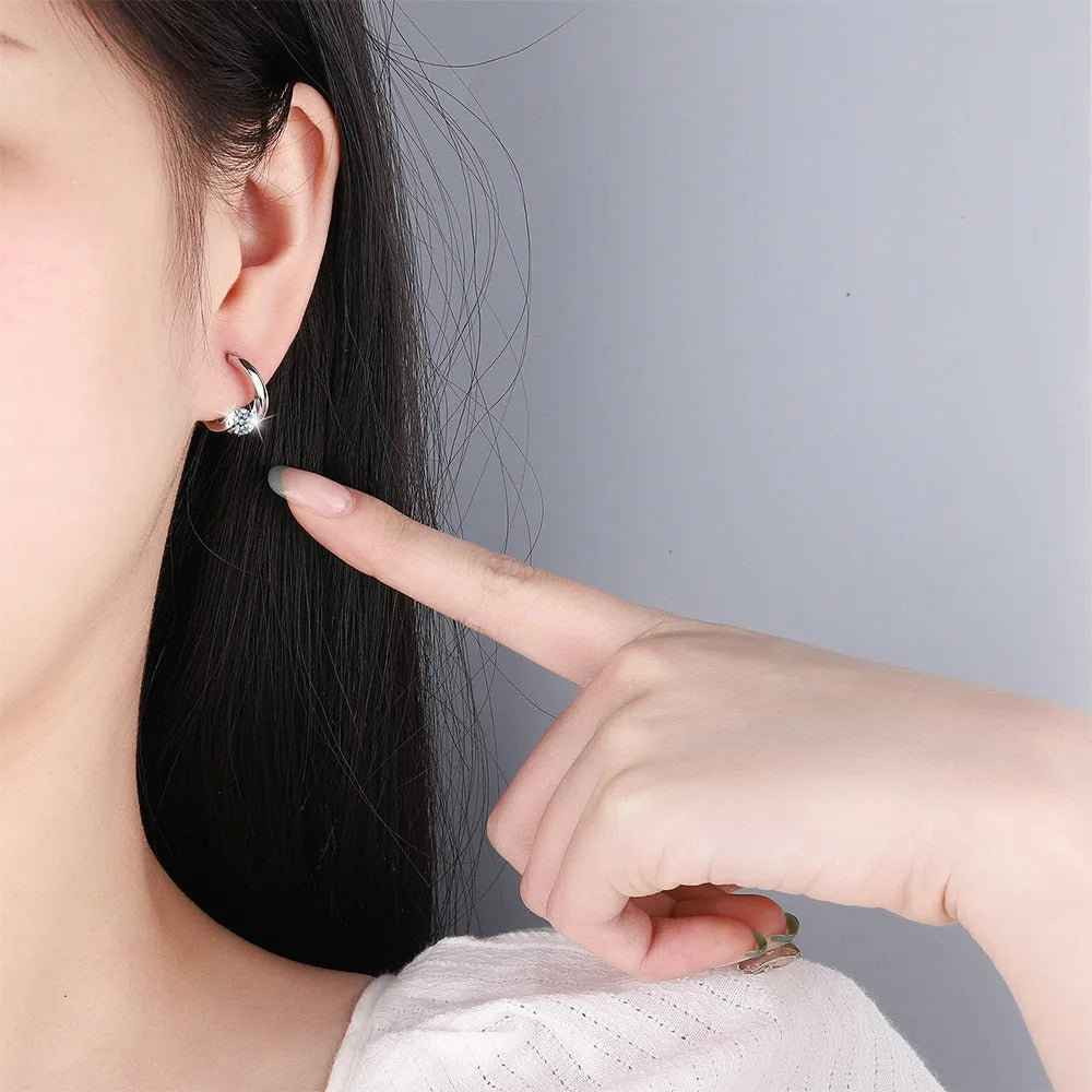 Sterling Silver & Gold Crystal Earrings Women’s Fashion Wedding Jewelry