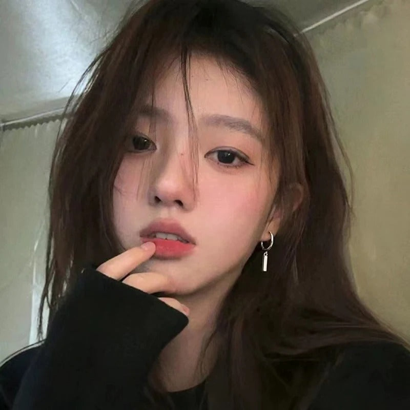 Women’s Silver Long Earrings Round Simple Style Fine Jewelry