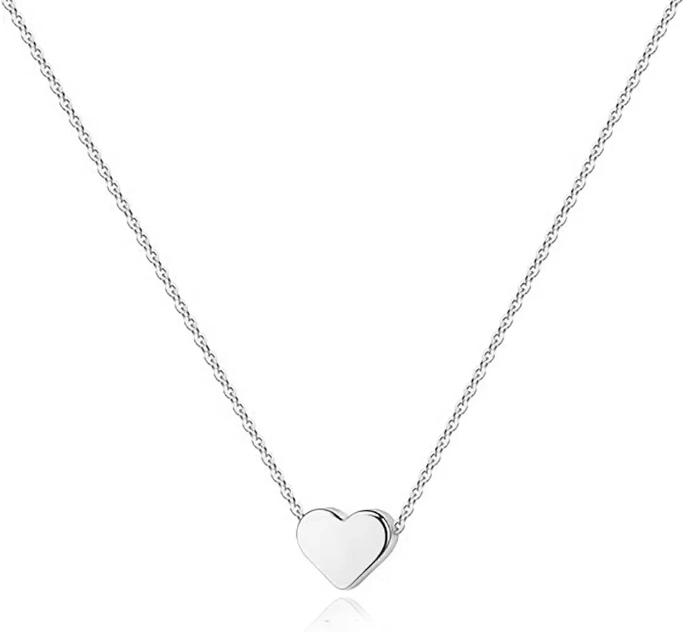 Gold Plated Heart Necklace Silver Plated Necklace Cute Dainty Love Pendant Necklaces for Women Gift