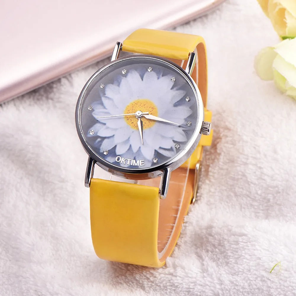 Quartz Watch Leather Casual Solid Color Circular Small Dial Mechanical Wristwatch Fashion Casual Everyday Versatile Watches
