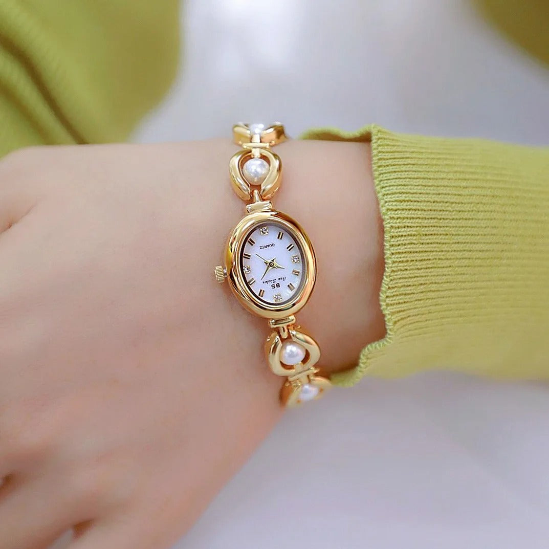 UTHAI Women's Watch Brand Japanese Style Light Luxury Simple Pearl Bracelet Jewelry Waterproof Female Fashion Clock Watches Gift