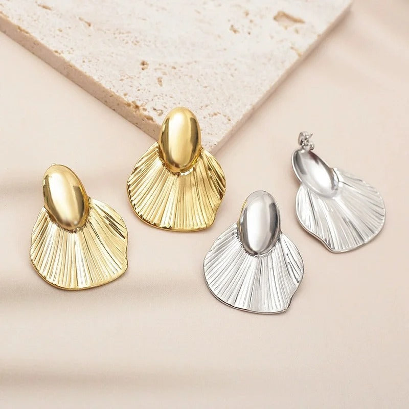Irregular Leaf Flower Dangle Earrings Women Geometric Jewelry