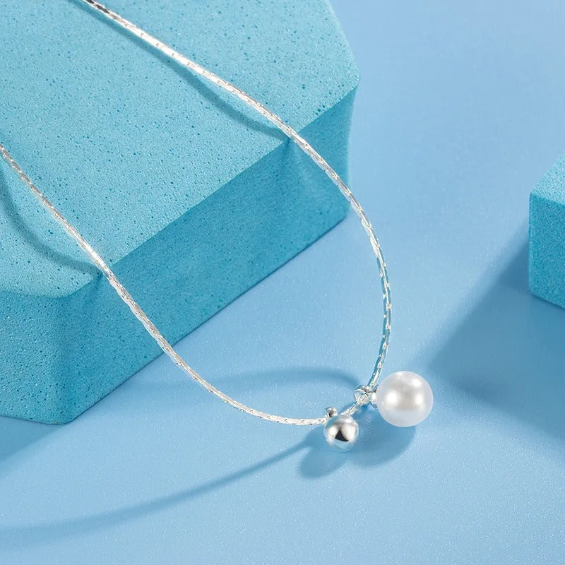 Fashionable and Minimalist Round Bead Pearl Necklace, Women's Jewelry Pendant, 2025 Girls' Collar Gift