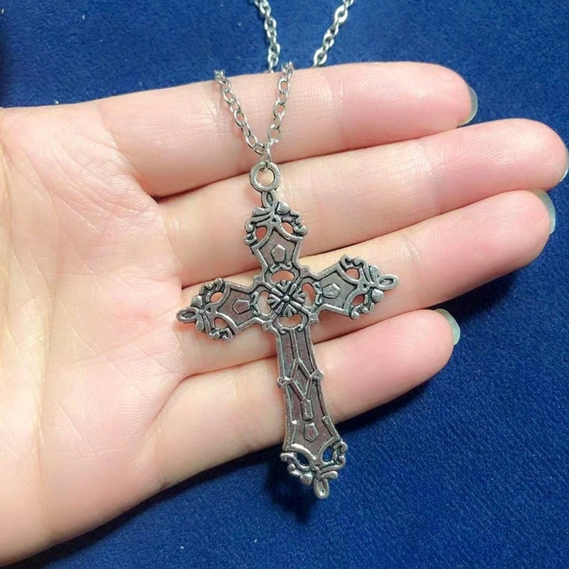 Fashion Christian Necklaces for Women Wen Gift Vintage Gothic for Cross Pendant Long Chain Necklace Choker Goth Punk Jewelry