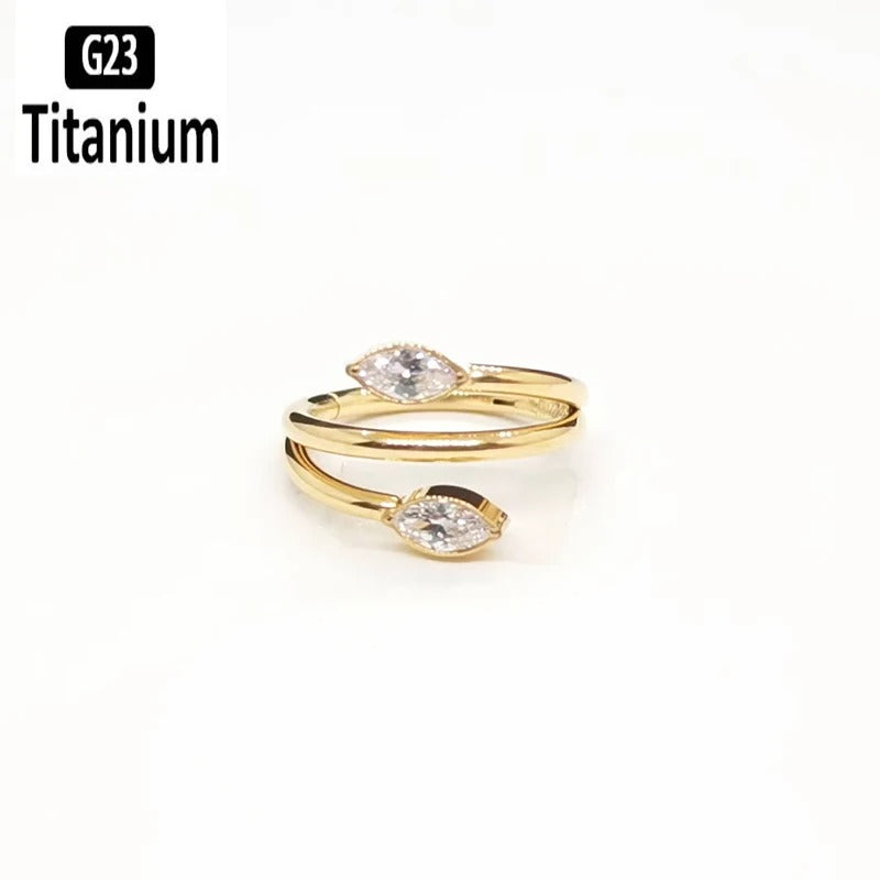 ASTM F136 Titanium Clicker Piercing Jewelry | 16G G23 Nose Ring, Septum, Helix, Tragus & Lip Hoop
