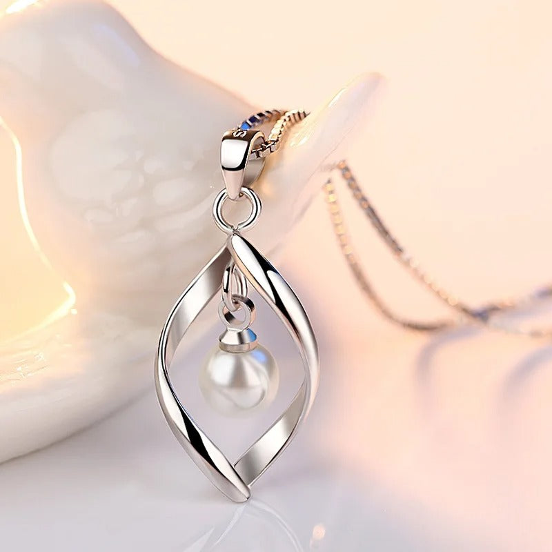 Vintage Sterling Silver Pearl Necklace Wedding Jewelry Gift