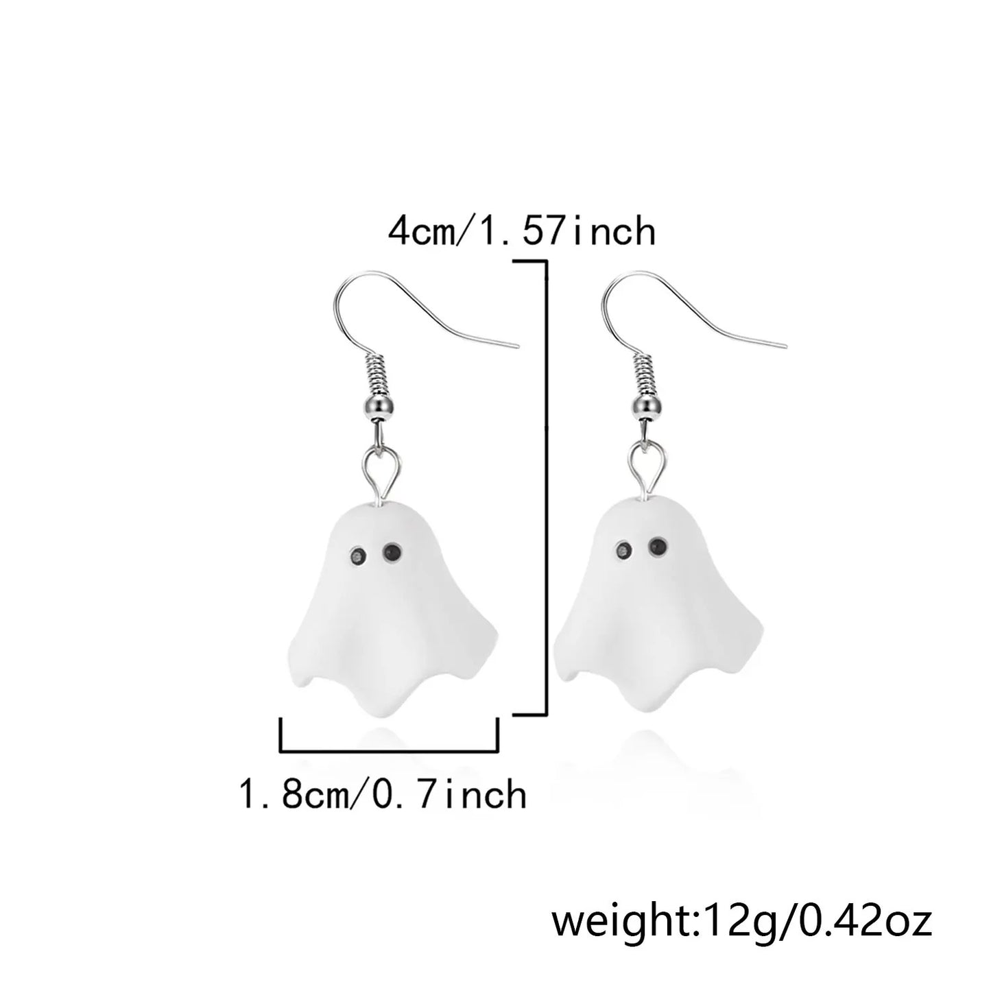 Cute White Ghost Dangle Earrings Women Halloween Jewelry