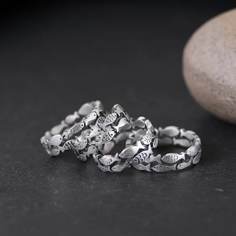 Women’s Adjustable Silver Fish Ring Wedding & Fashion Jewelry