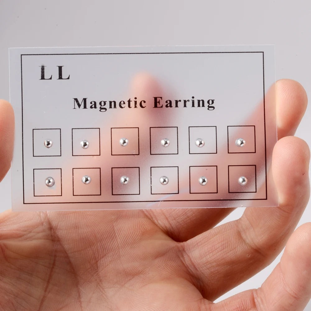 12PCS/Card Magnetic Non Pierced Magnet Ear Tragus Cartilage Lip Labret Stud Nose Ring Jewelry Magnetic Earring