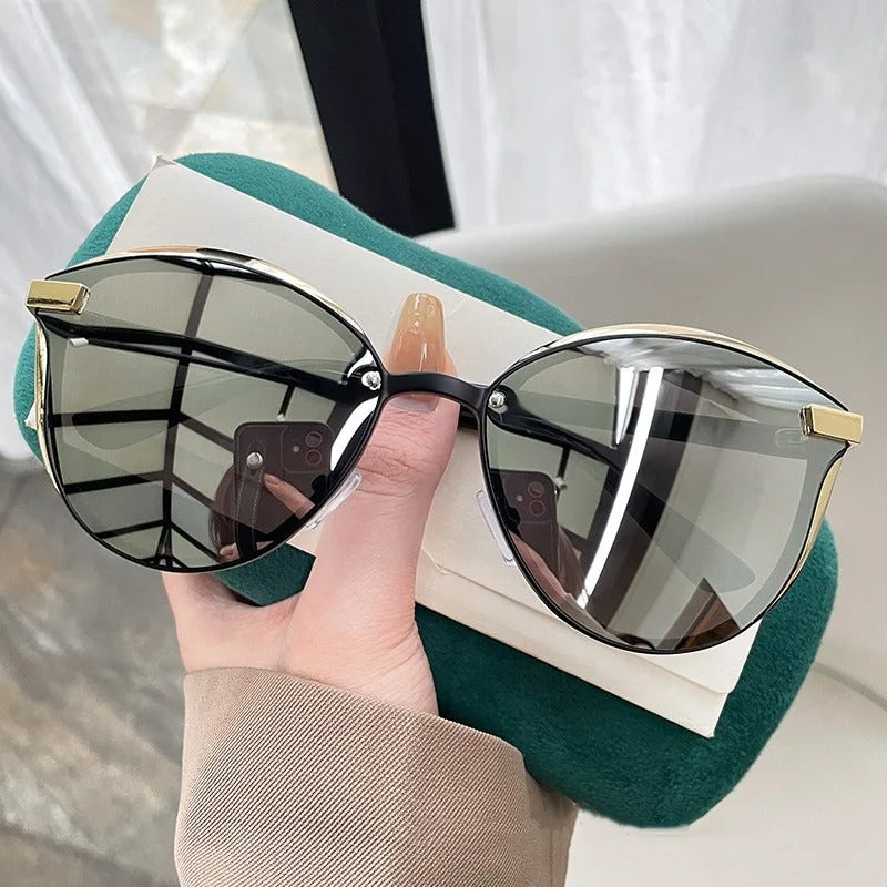 Fashion Classic Polarized Cat Eye Sunglasses for Women Luxury UV400 Round Eyewear