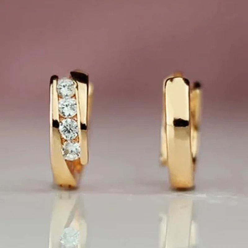 Gold Color Hoop Earrings for Women Daily Wear Statement Ear Circle Earrings Low-key Temperament Versatile Female Jewelry