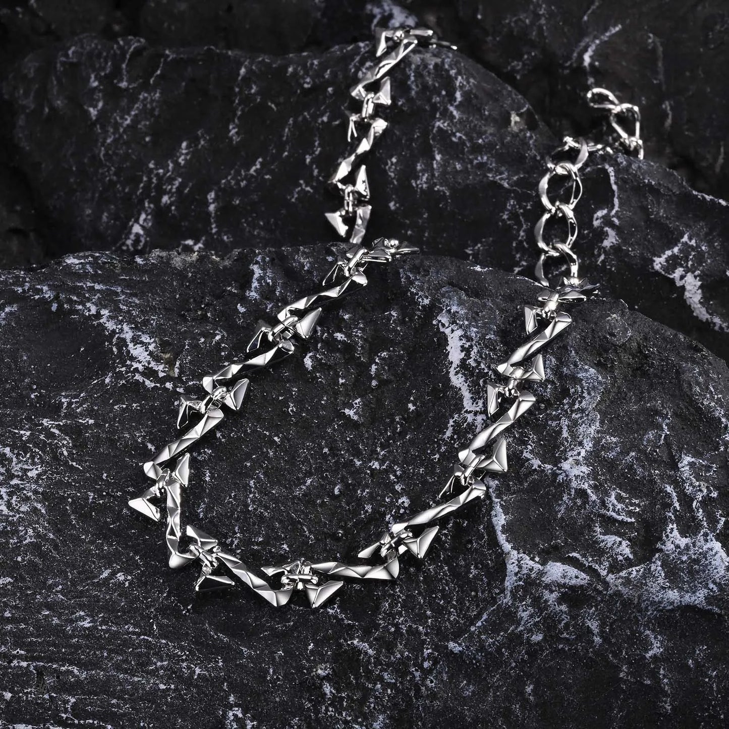 11mm Chain Necklaces for Men Women, Silver Color Unisex Chain Collar,Stylish Letter Z Links Choker, Cool Streetwear Jewelry