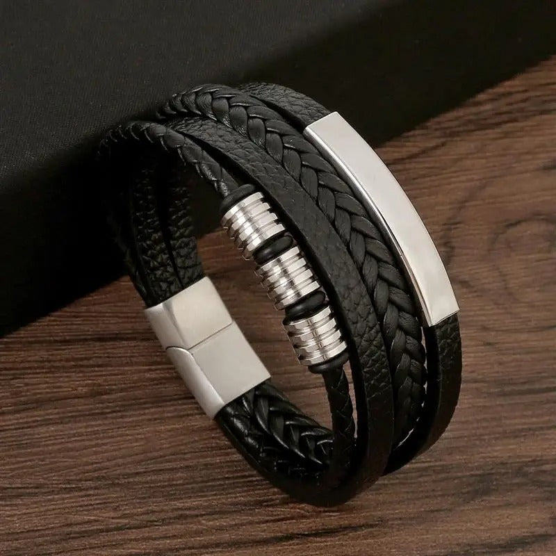 Classic Men's Leather Bracelet New Style Hand-woven Multi-layer Combination Accessory Fashion Jewelry