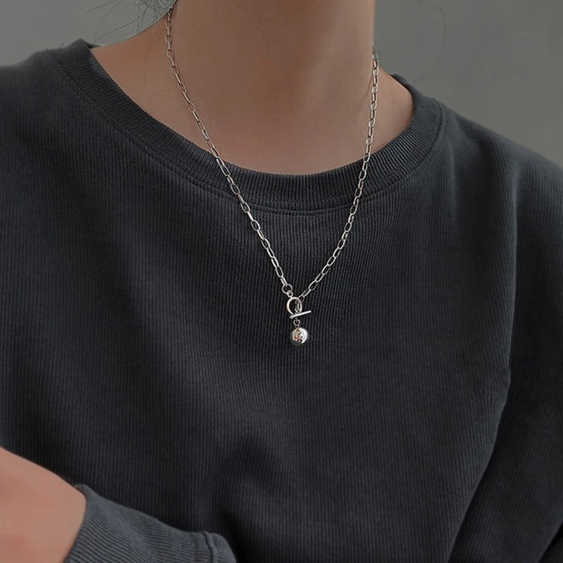 1PC Cuban Chain Necklace Women New Fashion Toggle Clasp Stainless Steel bride accessories wedding