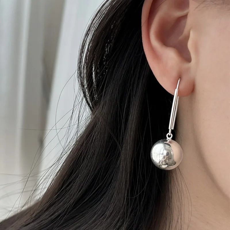 Sterling Silver Vintage Tassel Ball Earrings For Women Trendy Earring Jewelry Prevent Allergy Party Accessories Gift
