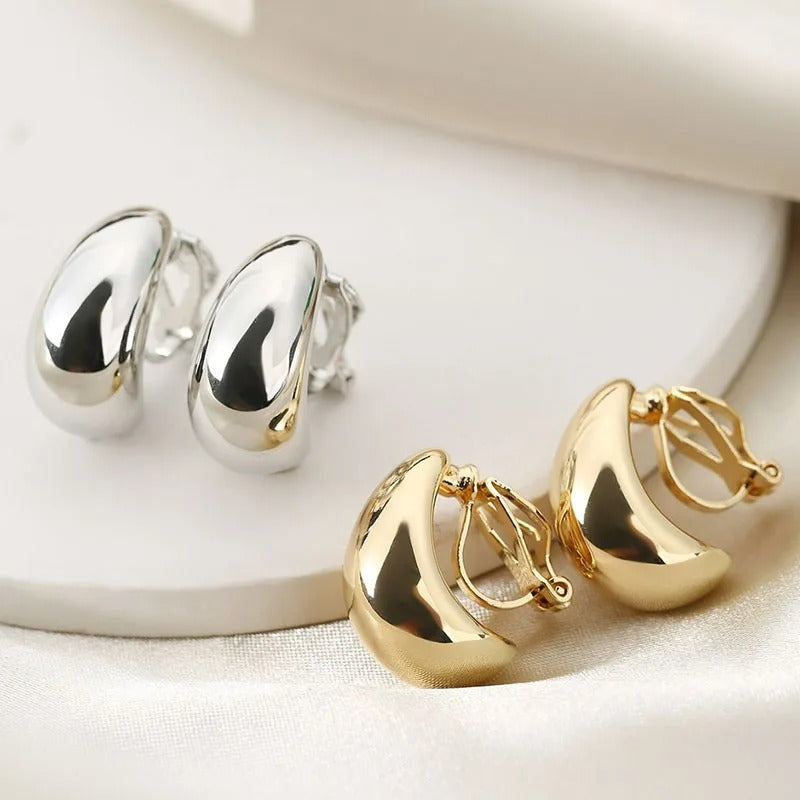 Water Drop Clip-On Earrings for Women No Piercing Jewelry