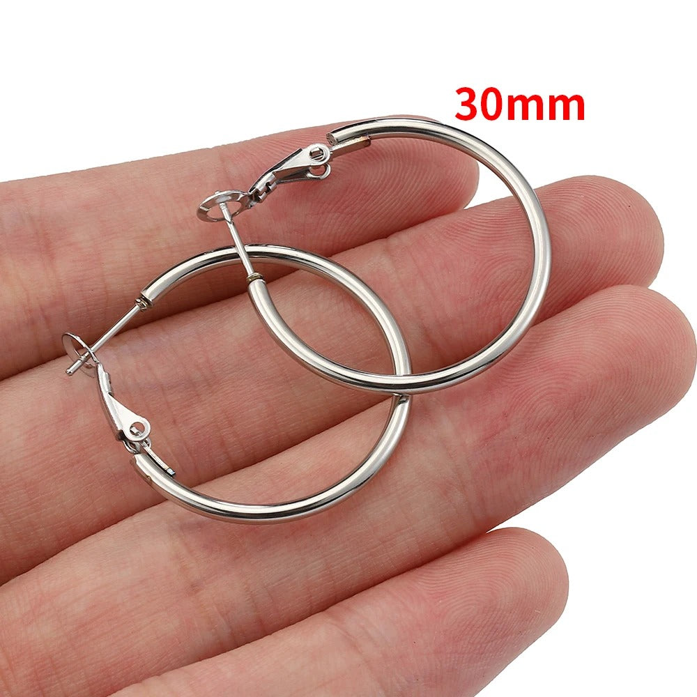 Stainless Steel Round Big Circle Hoop Earring Hoops Gold Color Earring Fashion Women Jewelry