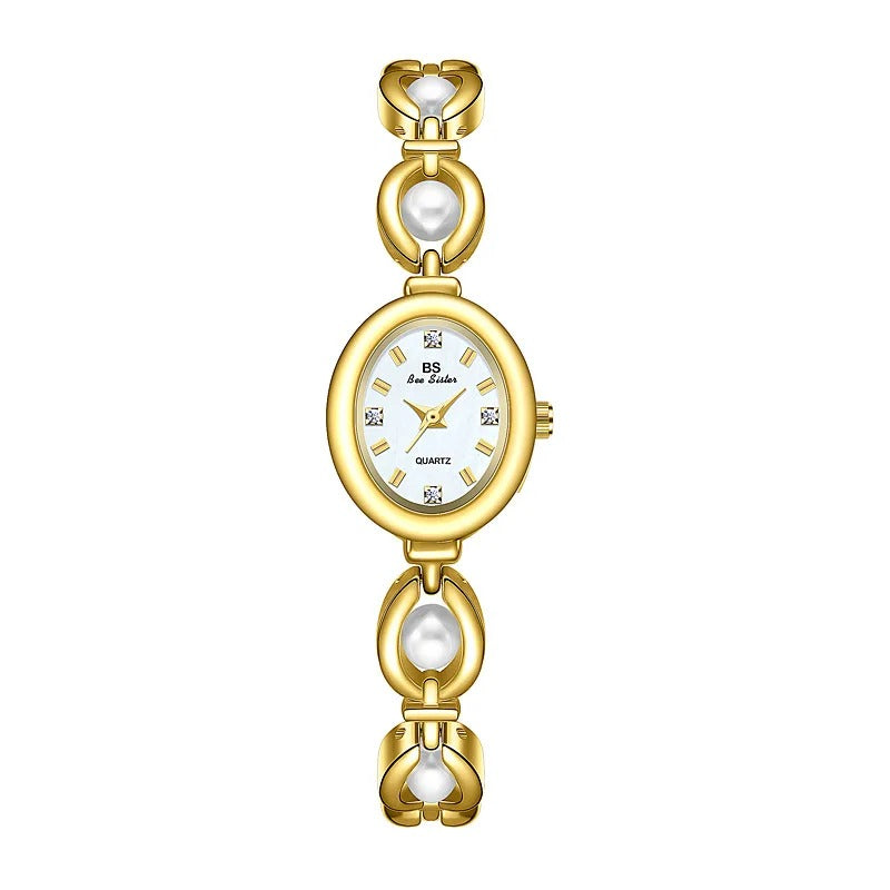 UTHAI Women's Watch Brand Japanese Style Light Luxury Simple Pearl Bracelet Jewelry Waterproof Female Fashion Clock Watches Gift