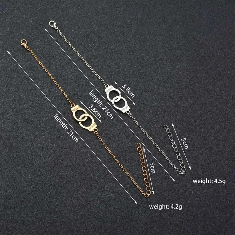New Fashion Gold Color Handcuffs Beach Anklets For Women Trendy Foot Jewelry Freedom Letters Leg Bracelet Gift For Girl