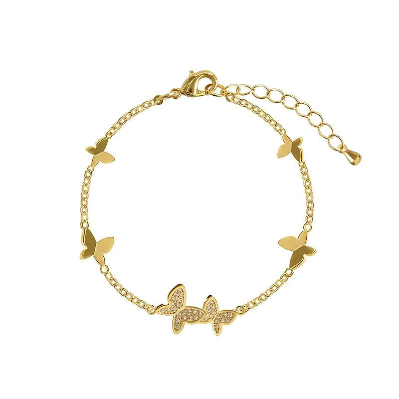 Single Layer Butterfly Charm Bracelet Sweet Jewelry Gift for Women
