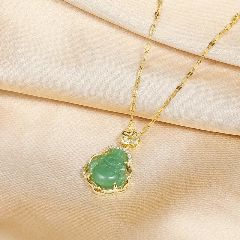 New In Safe Guard Lucky Pendant Stainless Steel Necklaces For Women Vintage Style Female Birthday Gift Jewelry