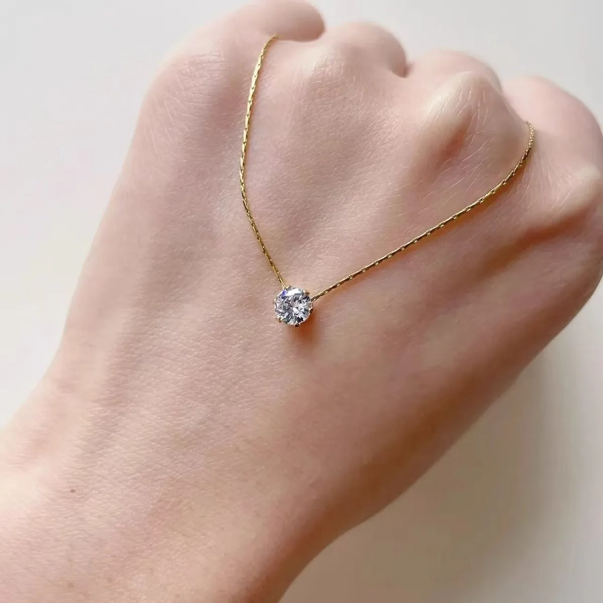 Hot Sale Stainless Steel Zircon Thin Clavicle Chain Necklace for Women Festive Party Jewelry Wholesale