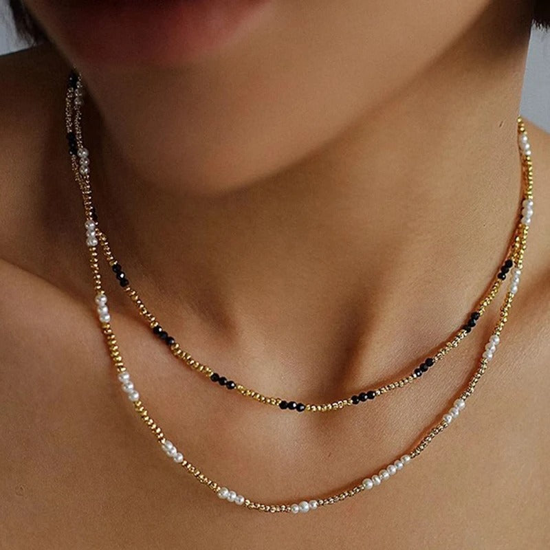 Handmade Gold Color Beads Chain Fashion Necklaces Pearl Pendant Beach Vacation Jewelry For Women Accessories