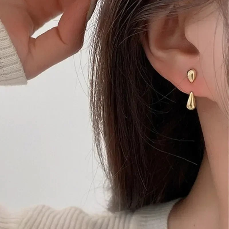 2025 Women Earrings Fashion Water Drop Pendant Earrings Simple Stud Earrings Punk Hip Hop Metal Ear Stud Trendy Jewelry Gift