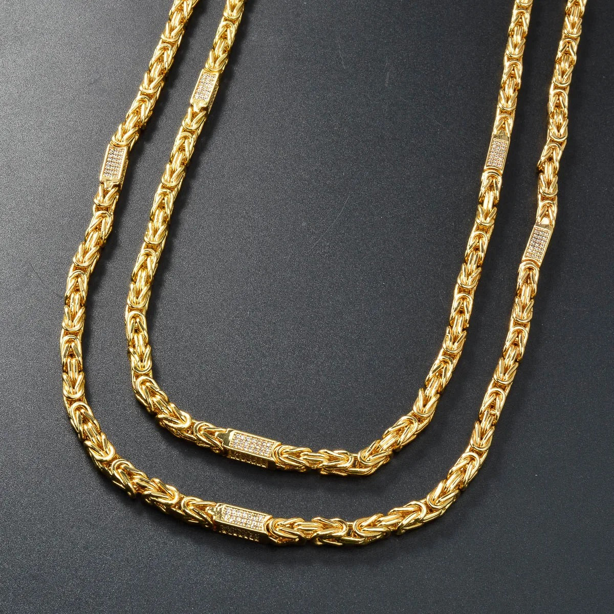Snake Chain 18K Gold Color Plated Necklace Bridal Wedding Accessories Trend Fashion Birthday Gift for Wife