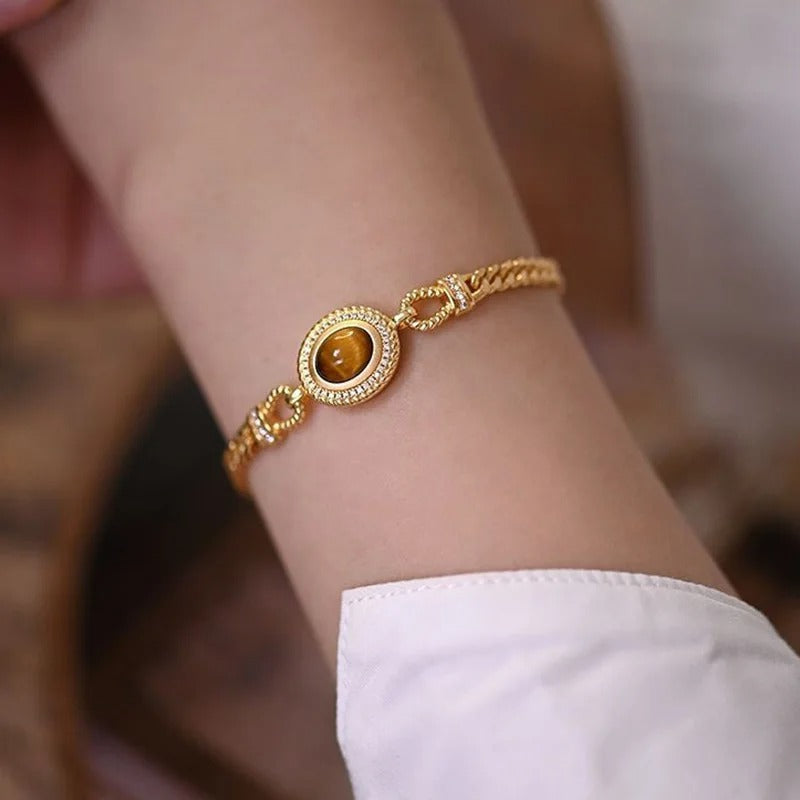 Women's Tiger Eye Bracelet Fashion Stainless Steel Charm Jewelry