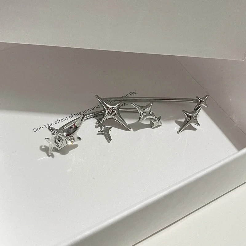 Star Zircon Clip-On Ear Cuff Earrings for Women