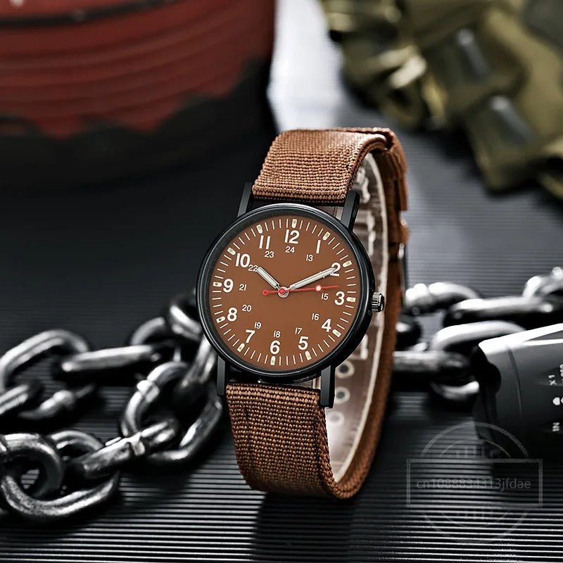 Simple Quartz Wrist Watch Round Dial Soft Wristband Lightweight Slim Nylon Luminous Men Quartz Wrist Watch Men Watch