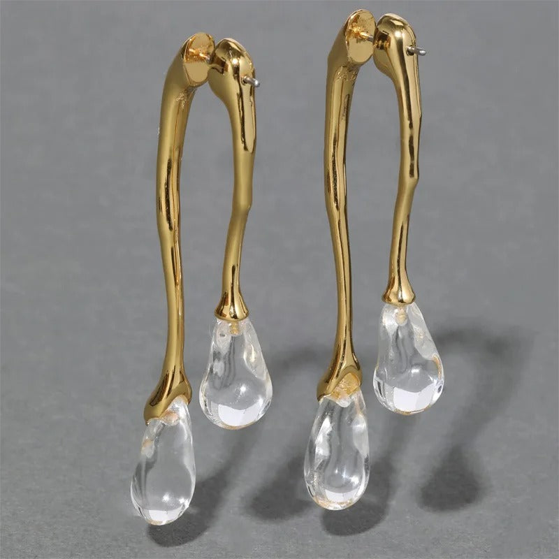 Trendy Statement Jewelry Resin Teardrop Earrings Geometric Back Front Drop Earrings For Women Girls Party Wedding Gift