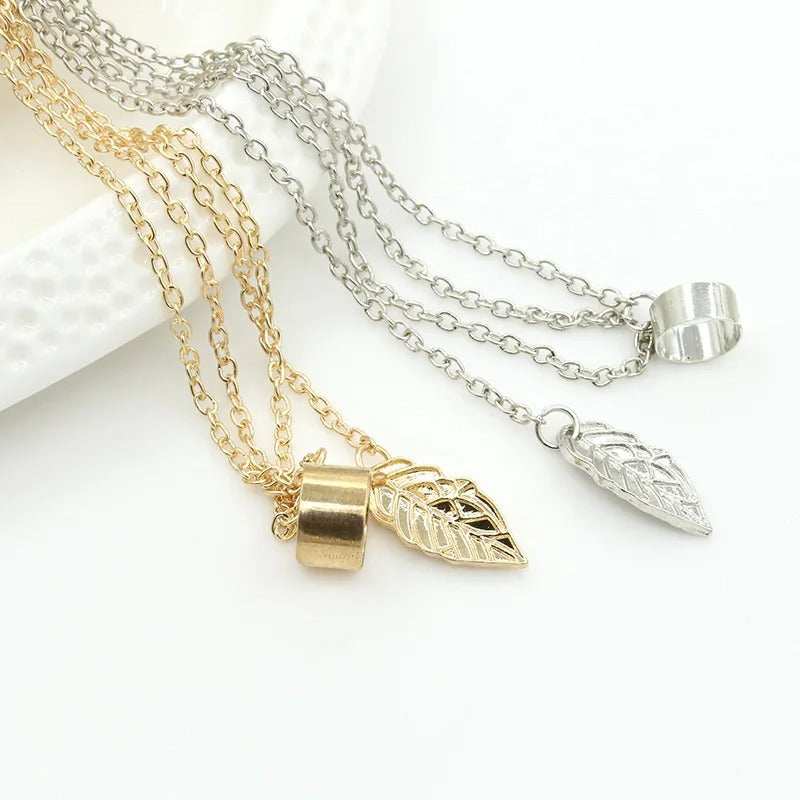 1pcs Earrings Jewelry Fashion Personality Metal Ear Clip Leaf Tassel Ear For Women Gift Pendientes Ear Cuff Caught In Cuffs
