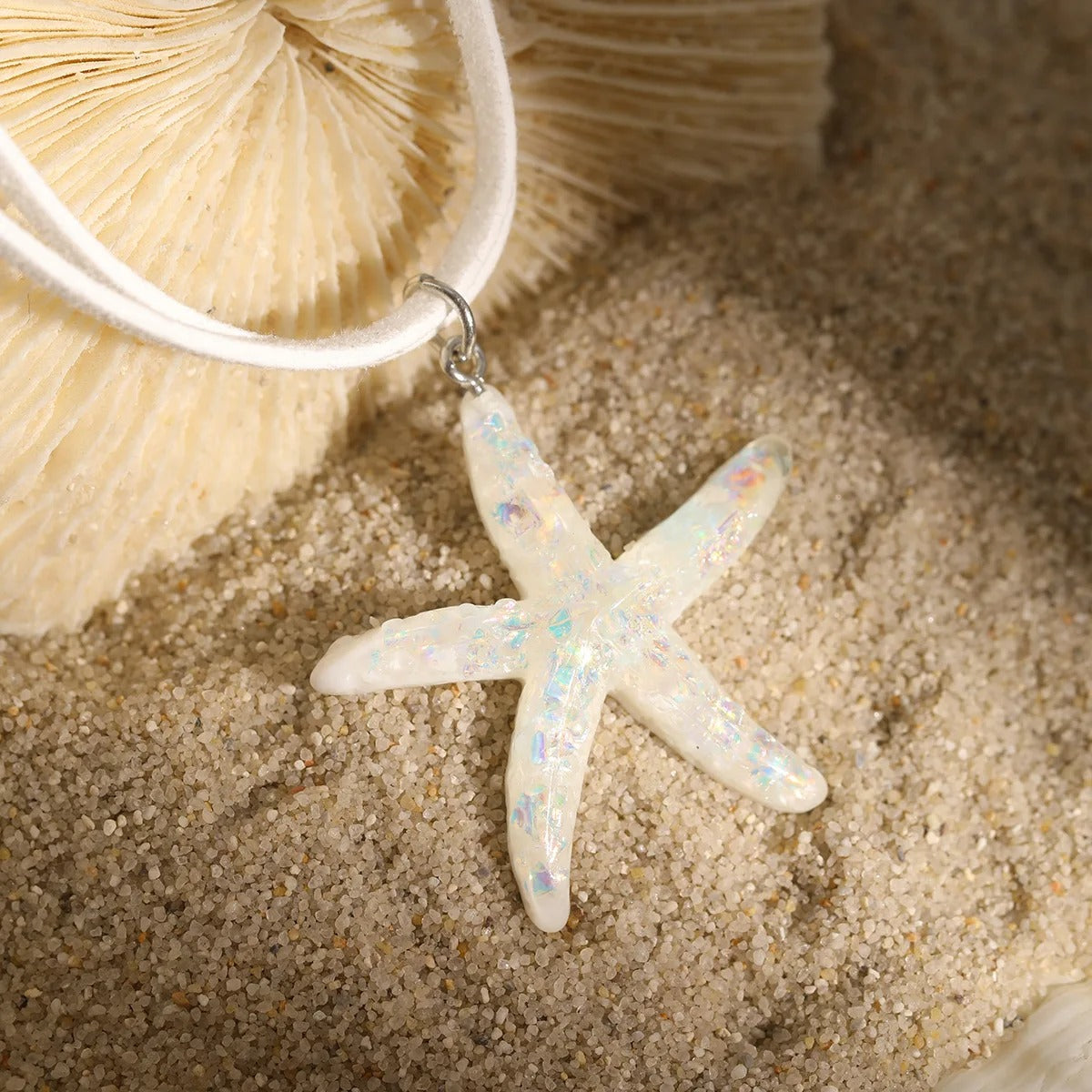Multi layered Creative Rope Chain Fashion Beach Jewelry Gift Girl Boho White Blue Starfish Pendant With Necklace Women's